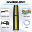 VEVOR 3.28 ft Cable Protector Ramp, 4 Pack of 1 Channel, 18000 lbs/axle Capacity Heavy Duty Rubber Speed Bumps, Floor Cord Cable Protector Wire Cover, for Residential Areas, Private Garages, Gardens