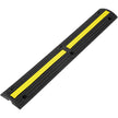 VEVOR 3.28 ft Cable Protector Ramp, 4 Pack of 1 Channel, 18000 lbs/axle Capacity Heavy Duty Rubber Speed Bumps, Floor Cord Cable Protector Wire Cover, for Residential Areas, Private Garages, Gardens