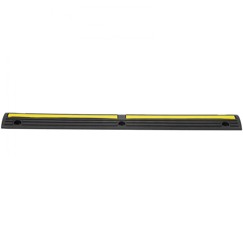 VEVOR 3.28 ft Cable Protector Ramp, 4 Pack of 1 Channel, 18000 lbs/axle Capacity Heavy Duty Rubber Speed Bumps, Floor Cord Cable Protector Wire Cover, for Residential Areas, Private Garages, Gardens