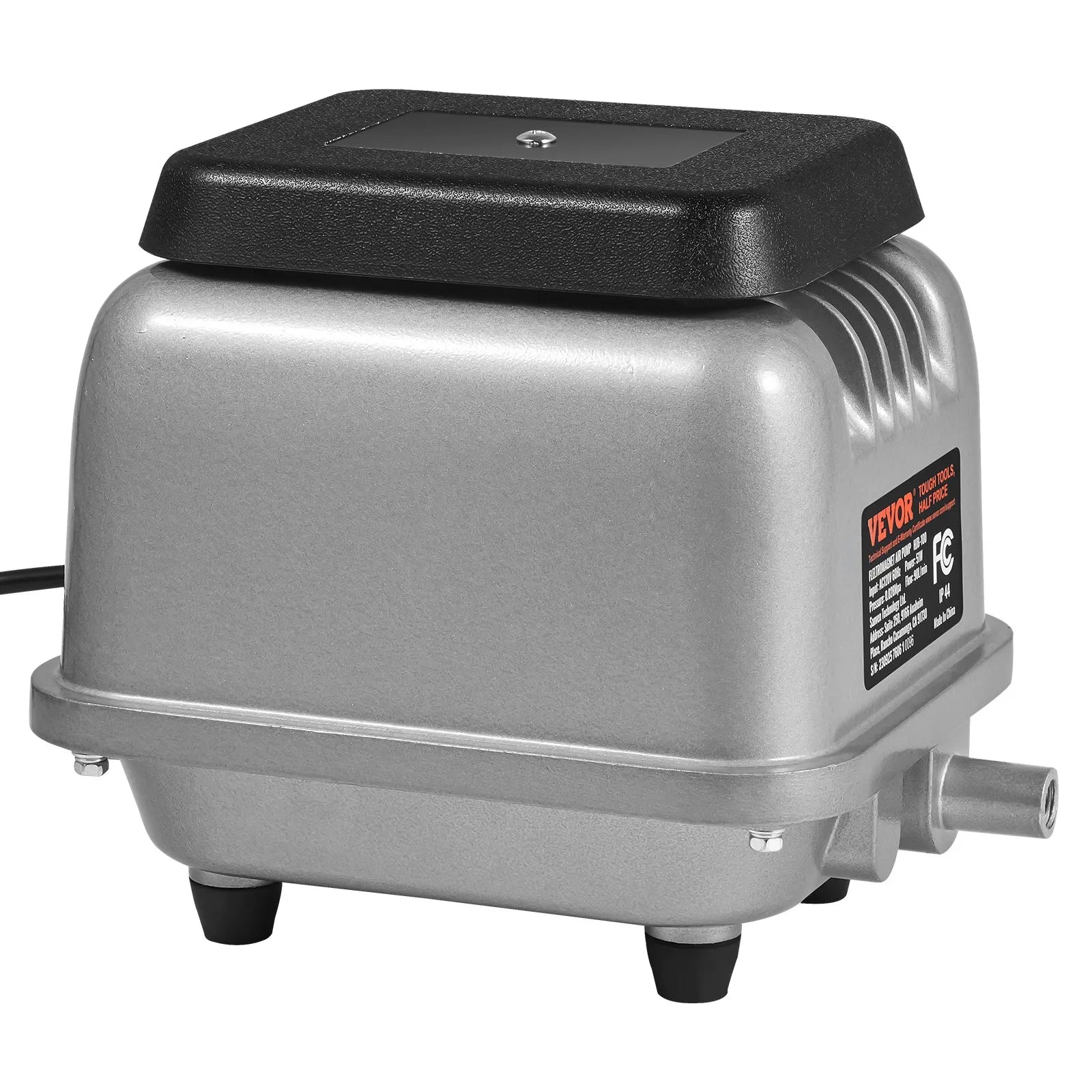 VEVOR Linear Air Pump, 90 L/Min Air Flow Septic Aerator Pump, Aeration System for 1/4 Acre 10 FT Deep Ponds, Water Gardens, Waste Treatments, Septic Tanks, Aquariums, Seafood Restaurants, Fish Farms