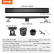 VEVOR 24-Inch Linear Shower Drain Offset with Tile Insert Cover,Brushed 304 Stainless Steel Rectangle Shower Floor Drain, Sleek Linear Drain with Hair Strainer, Black