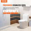 VEVOR 24Inch Linear Shower Drain with Square Pattern Grate,Brushed 304 Stainless Steel Rectangle Shower Floor Drain,Linear Drain with Leveling Feet,Hair Strainer Silver