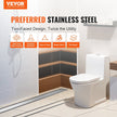 VEVOR 36Inch Linear Shower Drain Offset with Tile Insert Cover,Brushed 304 Stainless Steel Rectangle Shower Floor Drain,Linear Drain with Leveling Feet,Hair Strainer Silver