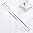 VEVOR 36Inch Linear Shower Drain Offset with Tile Insert Cover,Brushed 304 Stainless Steel Rectangle Shower Floor Drain,Linear Drain with Leveling Feet,Hair Strainer Silver