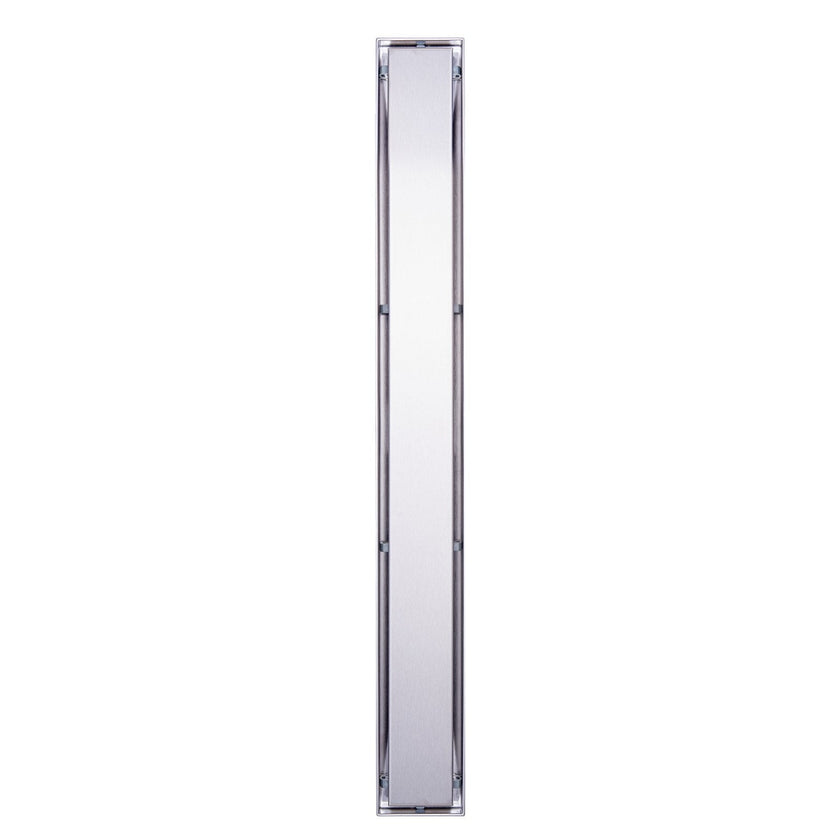 VEVOR 24Inch Linear Shower Drain Offset with Tile Insert Cover,Brushed 304 Stainless Steel Rectangle Shower Floor Drain,Linear Drain with Leveling Feet,Hair Strainer Silver