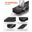 Trench Drain 6-Pack Linear Drainage Channel System with Grates & End Caps | HDPE Outdoor Drain for Driveways, Patios & Gardens