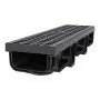 Trench Drain 6-Pack Linear Drainage Channel System with Grates & End Caps | HDPE Outdoor Drain for Driveways, Patios & Gardens