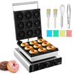 VEVOR Electric Donut Maker, 2000W Commercial Doughnut Machine with Non-stick Surface, 9 Holes Double-Sided Heating Waffle Machine Makes 9 Doughnuts, Temperature 122-572?, for Restaurant and Home Use