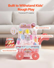 VEVOR Ice Cream Cart for Kids Pretend Play Ice Cream Shop for Kids Aged 3+ Pink