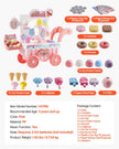 VEVOR Ice Cream Cart for Kids Pretend Play Ice Cream Shop for Kids Aged 3+ Pink