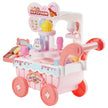VEVOR Ice Cream Cart for Kids Pretend Play Ice Cream Shop for Kids Aged 3+ Pink