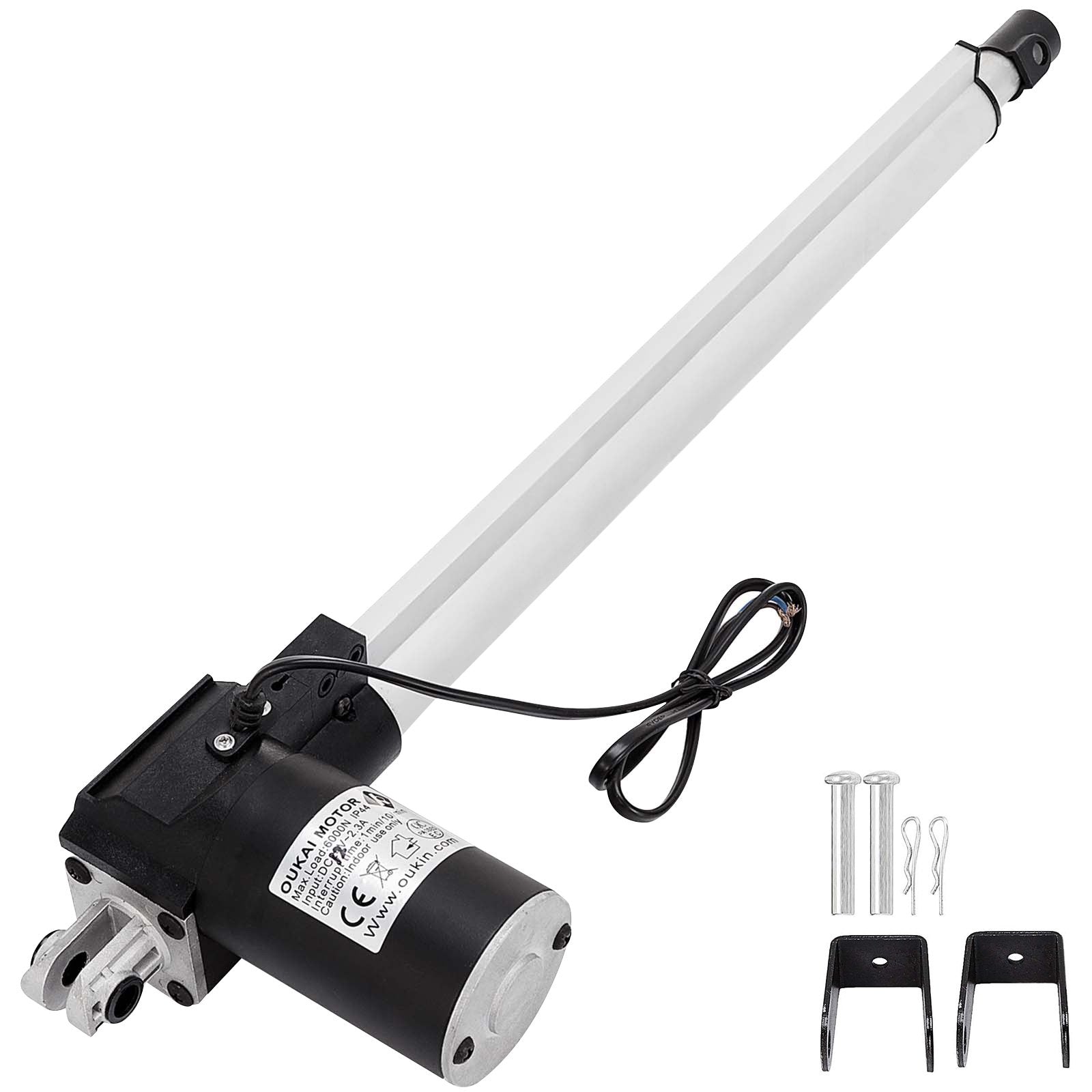 VEVOR 16 Inch Stroke Electric Actuators DC 12V with Mounting Bracket Heavy Duty 6000N/1320LB Actuators for Recliner TV Table Lift Massage Bed Electric Sofa