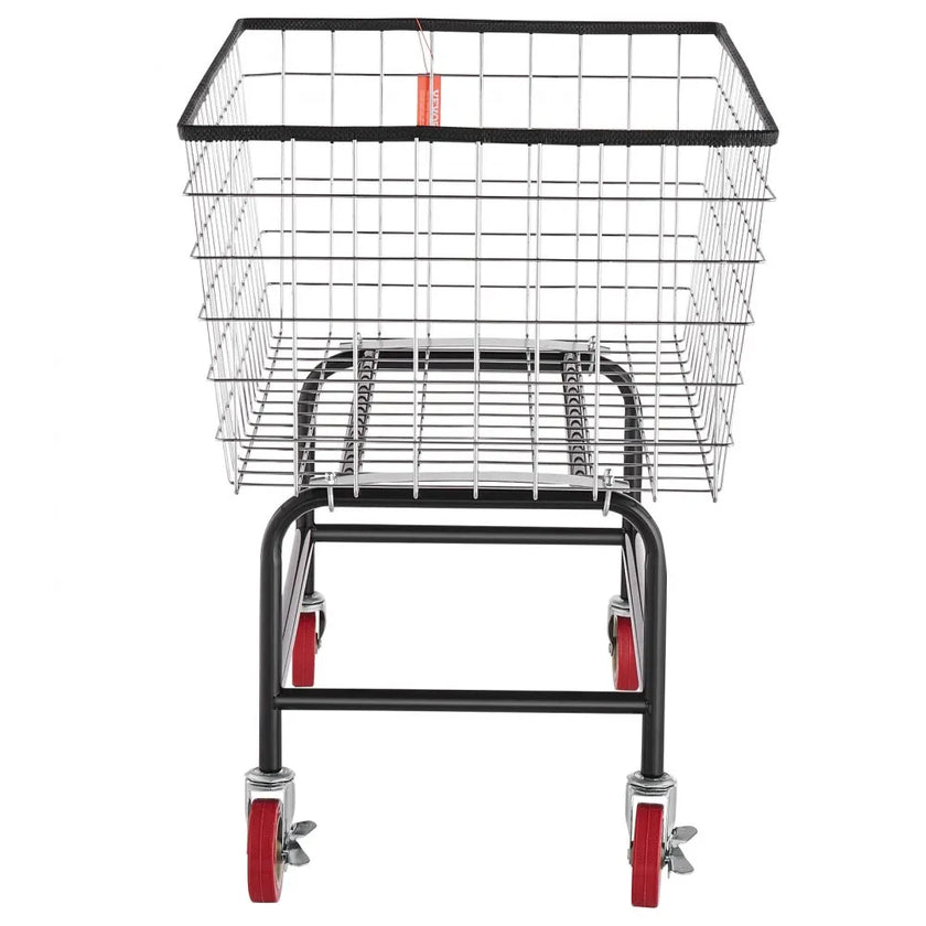 VEVOR Wire Laundry Cart, 4.5 Bushel Wire Laundry Basket with Wheels, 35\'\'x15.7\'\'x22\'\' Commercial Wire Laundry Basket Cart, Steel Frame with Chrome Finish, 5\'\' Casters, Wire Basket Cart for Lau