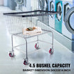 VEVOR Wire Laundry Cart, 4.5 Bushel Wire Laundry Basket with Wheels, 35\'\'x15.7\'\'x22\'\' Commercial Wire Laundry Basket Cart, Steel Frame with Chrome Finish, 5\'\' Casters, Wire Basket Cart for Lau