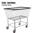 VEVOR Wire Laundry Cart, 4.5 Bushel Wire Laundry Basket with Wheels, 35\'\'x15.7\'\'x22\'\' Commercial Wire Laundry Basket Cart, Steel Frame with Chrome Finish, 5\'\' Casters, Wire Basket Cart for Lau