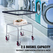 VEVOR Wire Laundry Cart, 2.5 Bushel Wire Laundry Basket with Wheels, 20''x15.7''x26'' Commercial Wire Laundry Basket Cart, Steel Frame with Chrome Finish, 4inch Casters, Wire Basket Cart For Laundry