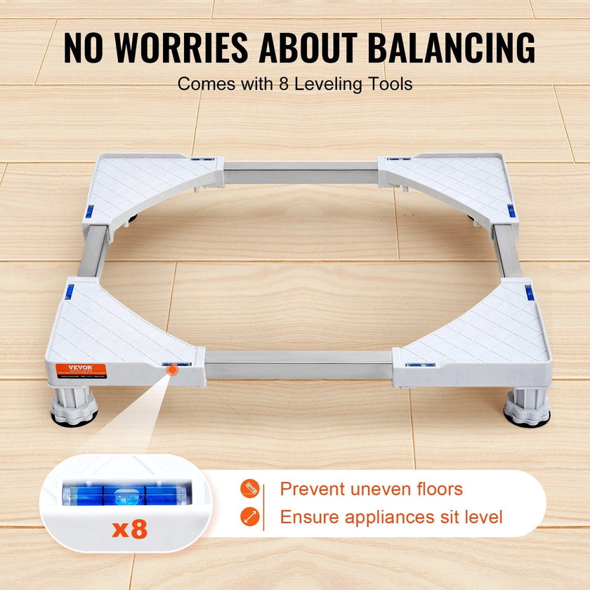 VEVOR Mini Fridge Stand Universal Laundry Pedestal, Adjustable Refrigerator Stand with 4 Strong Feet, Washing Machine Multi-Functional Base for Washer And Dryer, 16.3