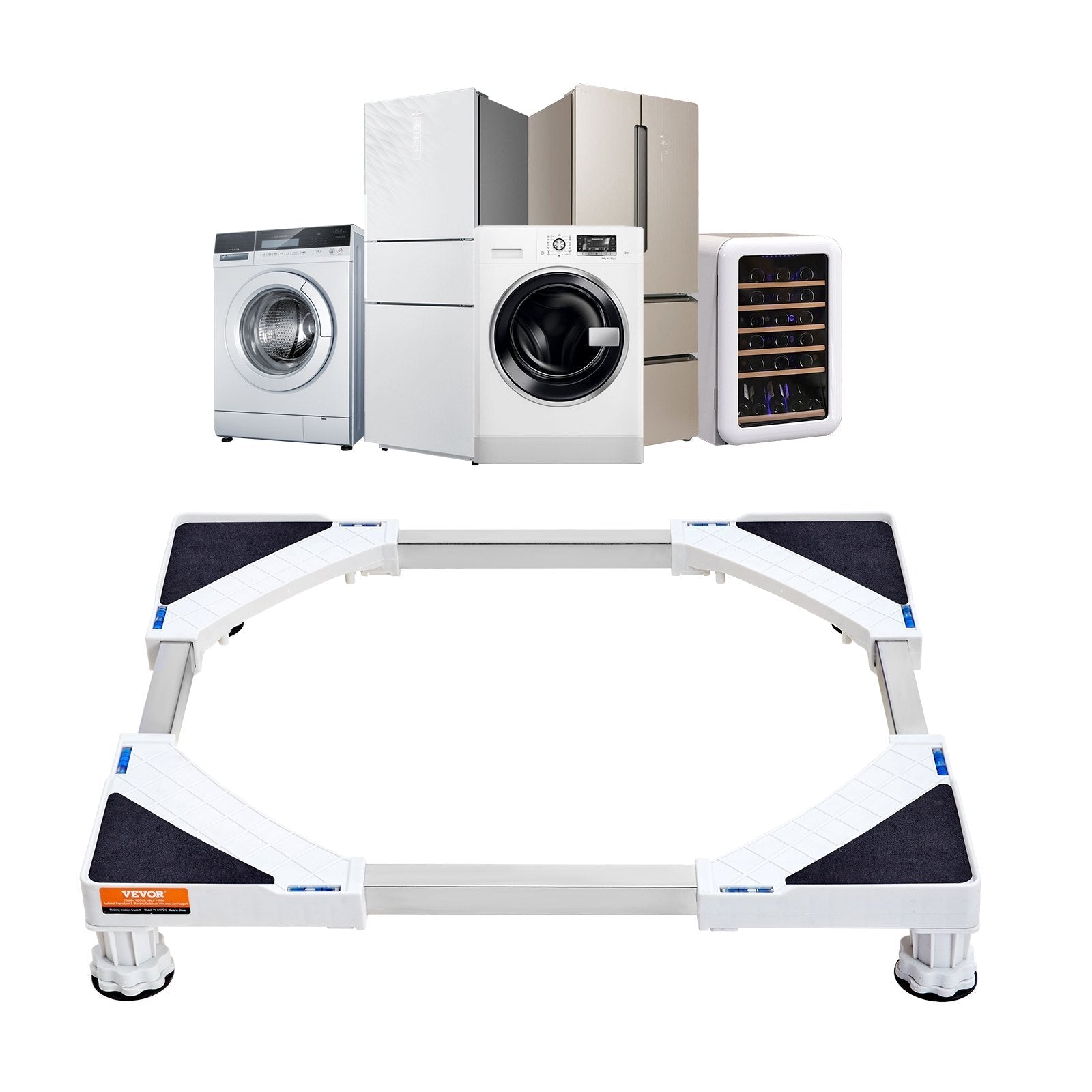 VEVOR Mini Fridge Stand Universal Laundry Pedestal, Adjustable Refrigerator Stand with 4 Strong Feet, Washing Machine Multi-Functional Base for Washer And Dryer, 16.3