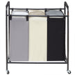 VEVOR 3-Section Laundry Basket, Heavy Duty Laundry Hamper Storage Organizer, Laundry Sorter Cart with Heavy Duty Lockable Wheels for Dirty Clothes in Laundry Room Bedroom