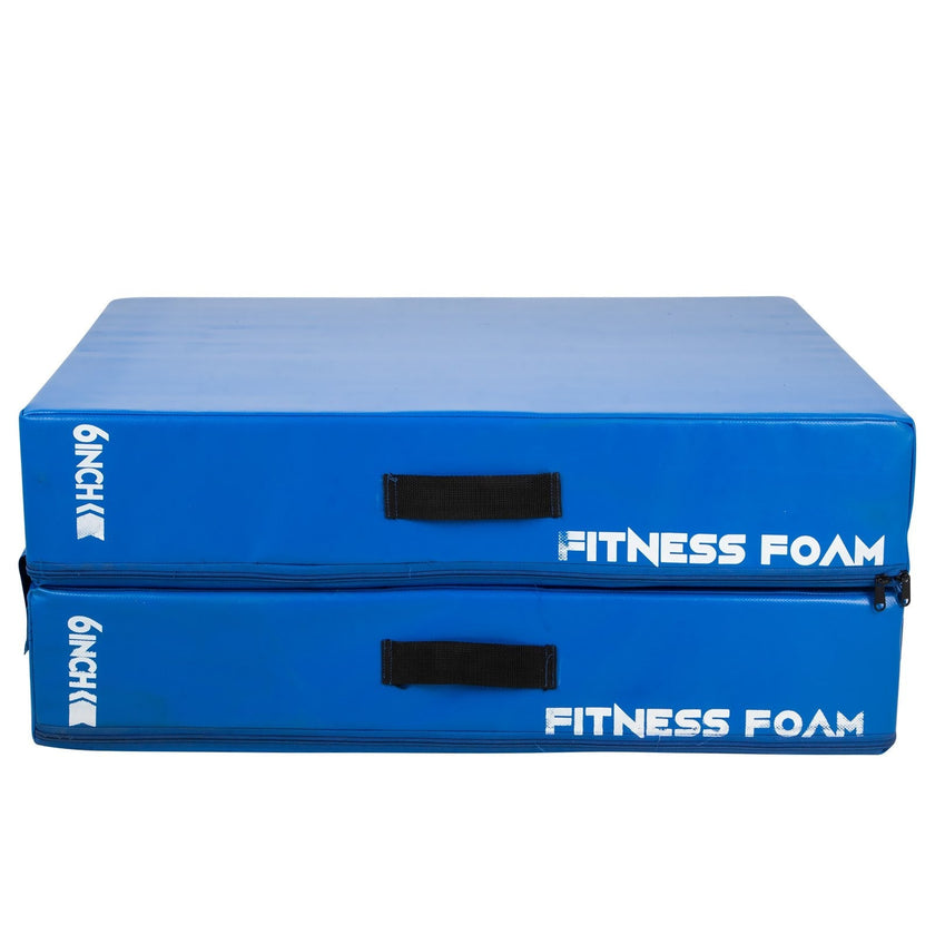 VEVOR 6 inch Barbell Crash Cushion Pads, Weightlifting Protector Falling Pads,Red/Blue/Black Cushioned Foam Mat,for Olympic Weightlifting,One Pair (Blue)