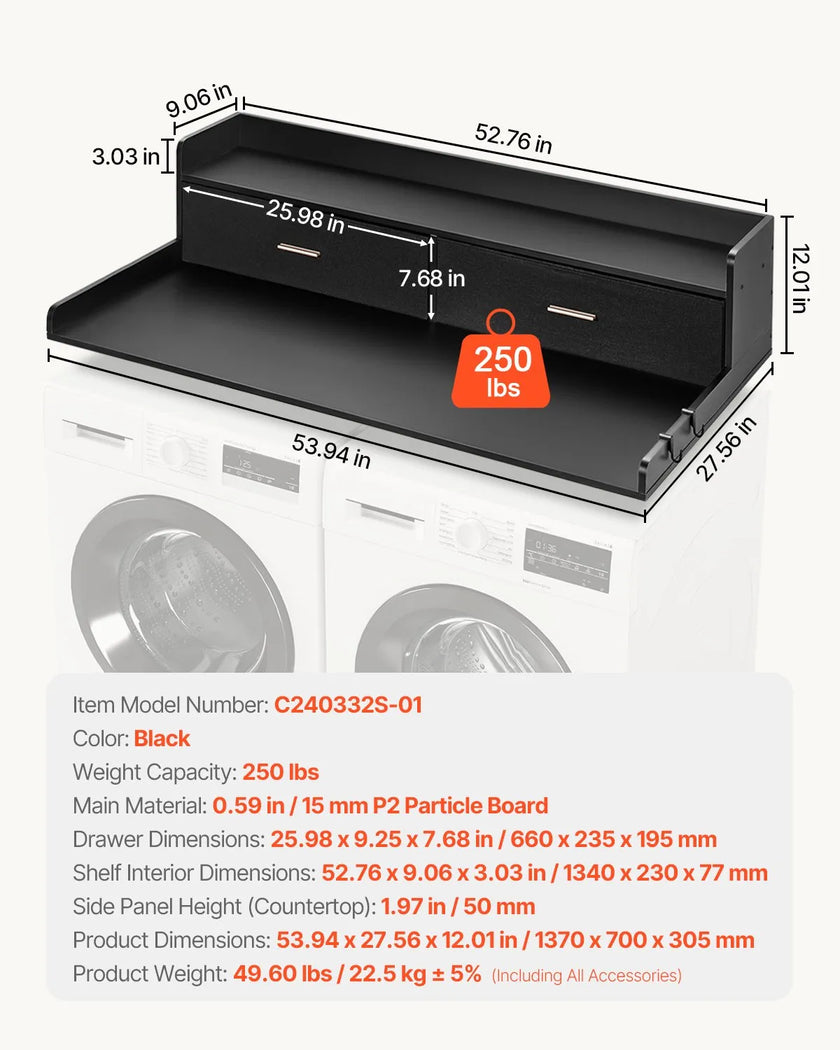 VEVOR Washer Dryer Countertop 54x27