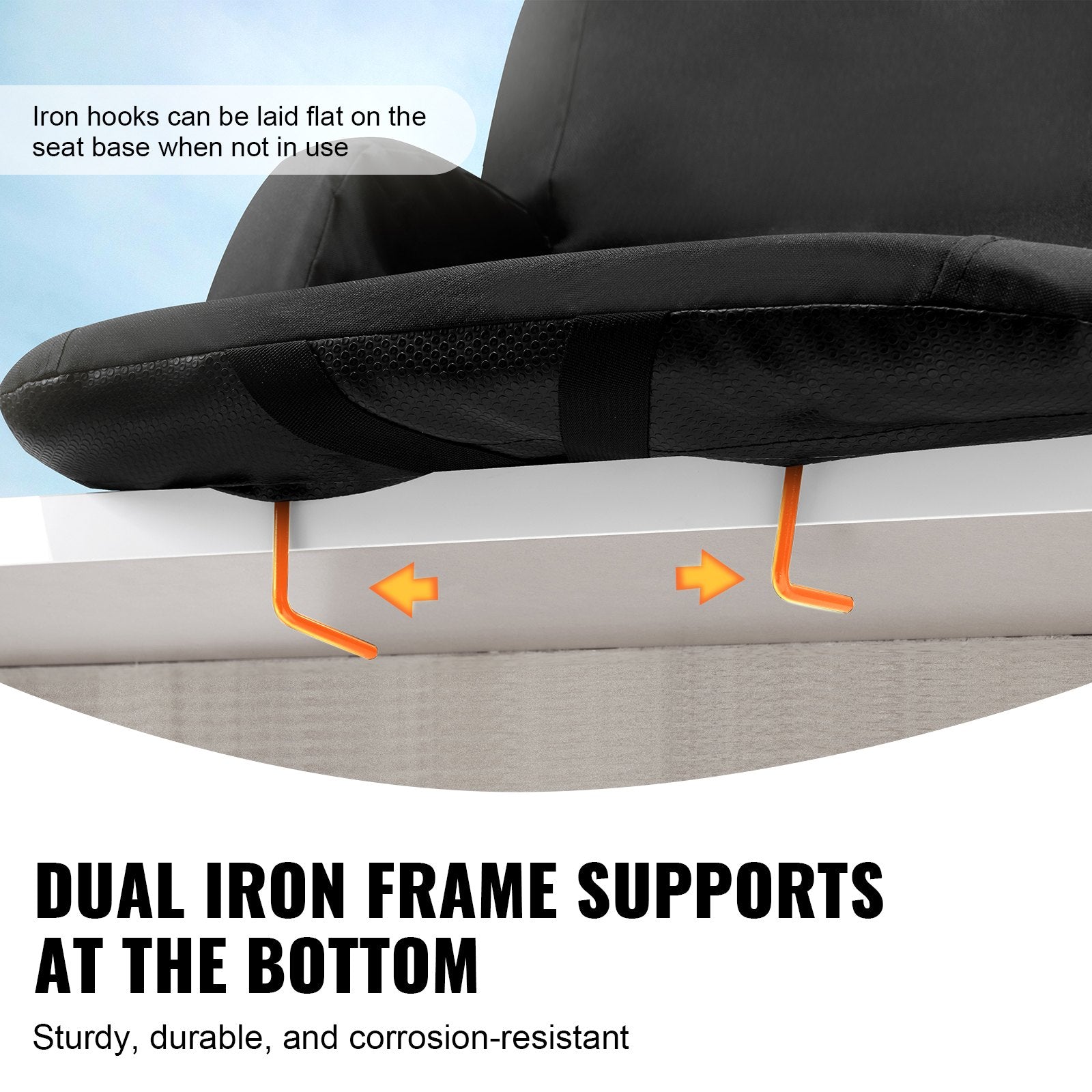 VEVOR Stadium Seat with Back Support, Wide Bleacher Seat Back, Folding Padded Cushion Stadium Chair, Portable Reclining Chair with Hook Pocket Cupholder, Ideal for Sport Event Beach Camping Concert