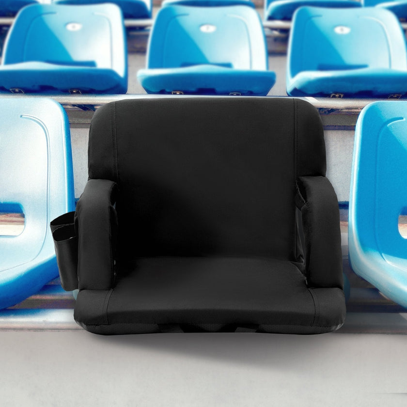 VEVOR Stadium Seat with Back Support, Wide Bleacher Seat Back, Folding Padded Cushion Stadium Chair, Portable Reclining Chair with Hook Pocket Cupholder, Ideal for Sport Event Beach Camping Concert
