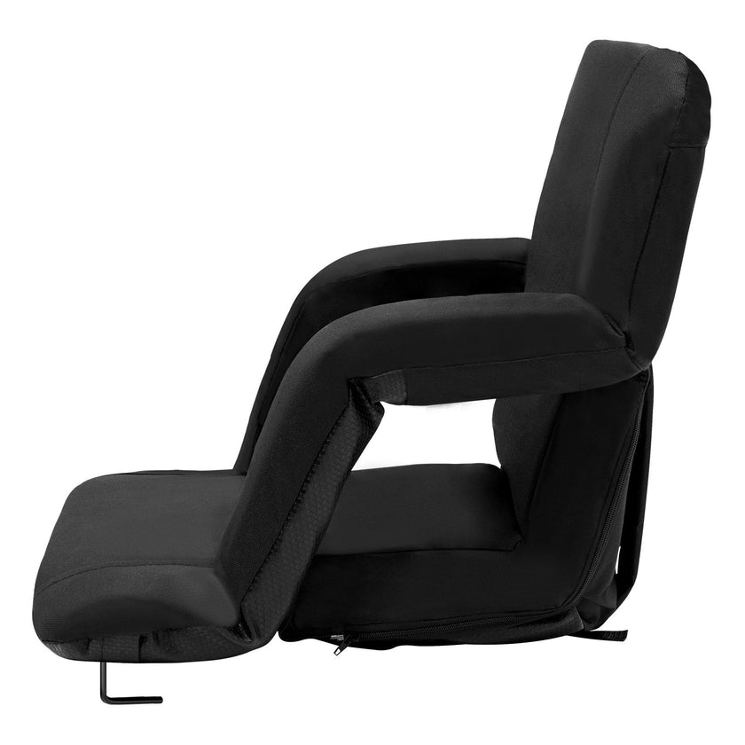 VEVOR Stadium Seat with Back Support, Wide Bleacher Seat Back, Folding Padded Cushion Stadium Chair, Portable Reclining Chair with Hook Pocket Cupholder, Ideal for Sport Event Beach Camping Concert
