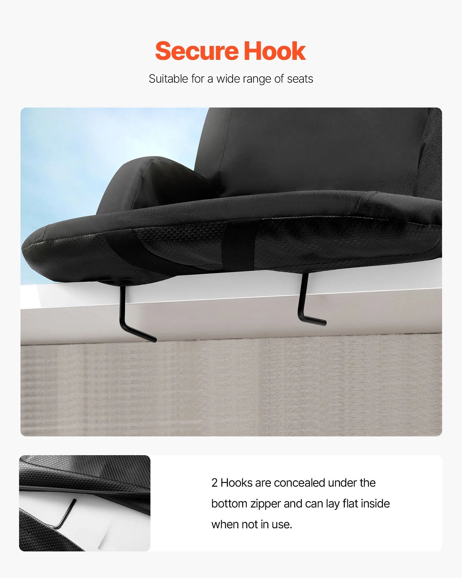 VEVOR Stadium Seat with Back Support, Wide Bleacher Seat Backs, Folding Padded Cushion Stadium Chair, Portable Reclining Chairs with Hook Pocket Cupholder, Ideal for Sport Event Beach Concert (2 Set)