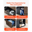 L Shaped Executive Office Desk with Drawers Storage Cabinet Heavy Duty Modern Computer Workstation Brown Black