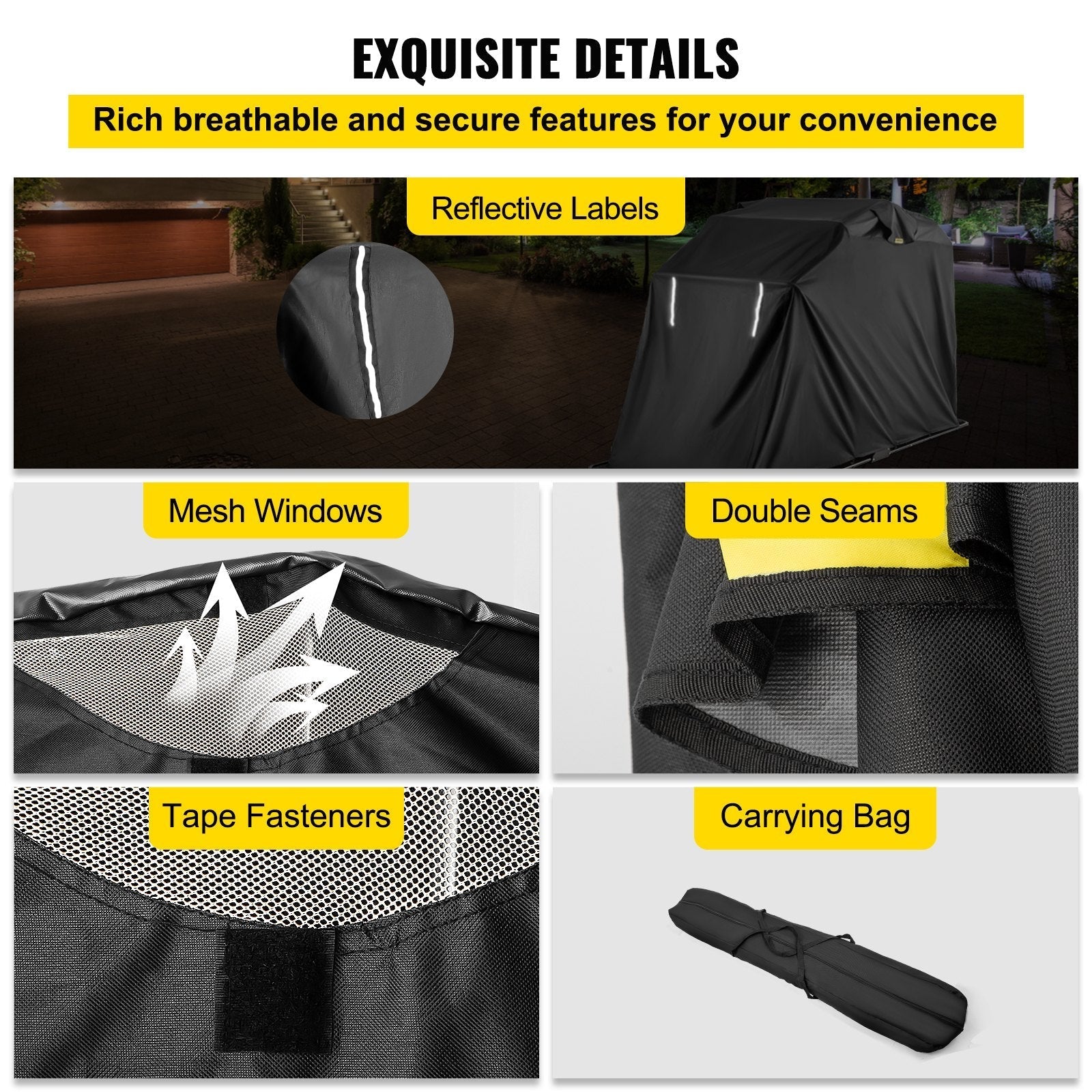 VEVOR Motorcycle Cover 600D Motorcycle Tent Oxford Material Motorcycle Shed Anti-UV,132