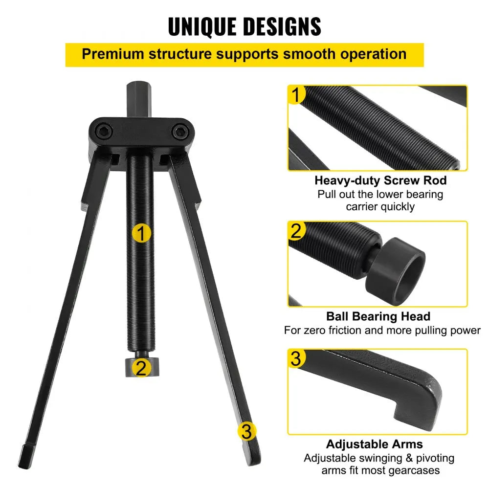 VEVOR Lower Bearing Carrier Puller, Compatible with Yamaha, Johnson, Evinrude, Honda, Mercury, Robust Steel Marine Lower Bearing Puller with Adjustable Arms, Works for Lower Carrier Bearing Removing