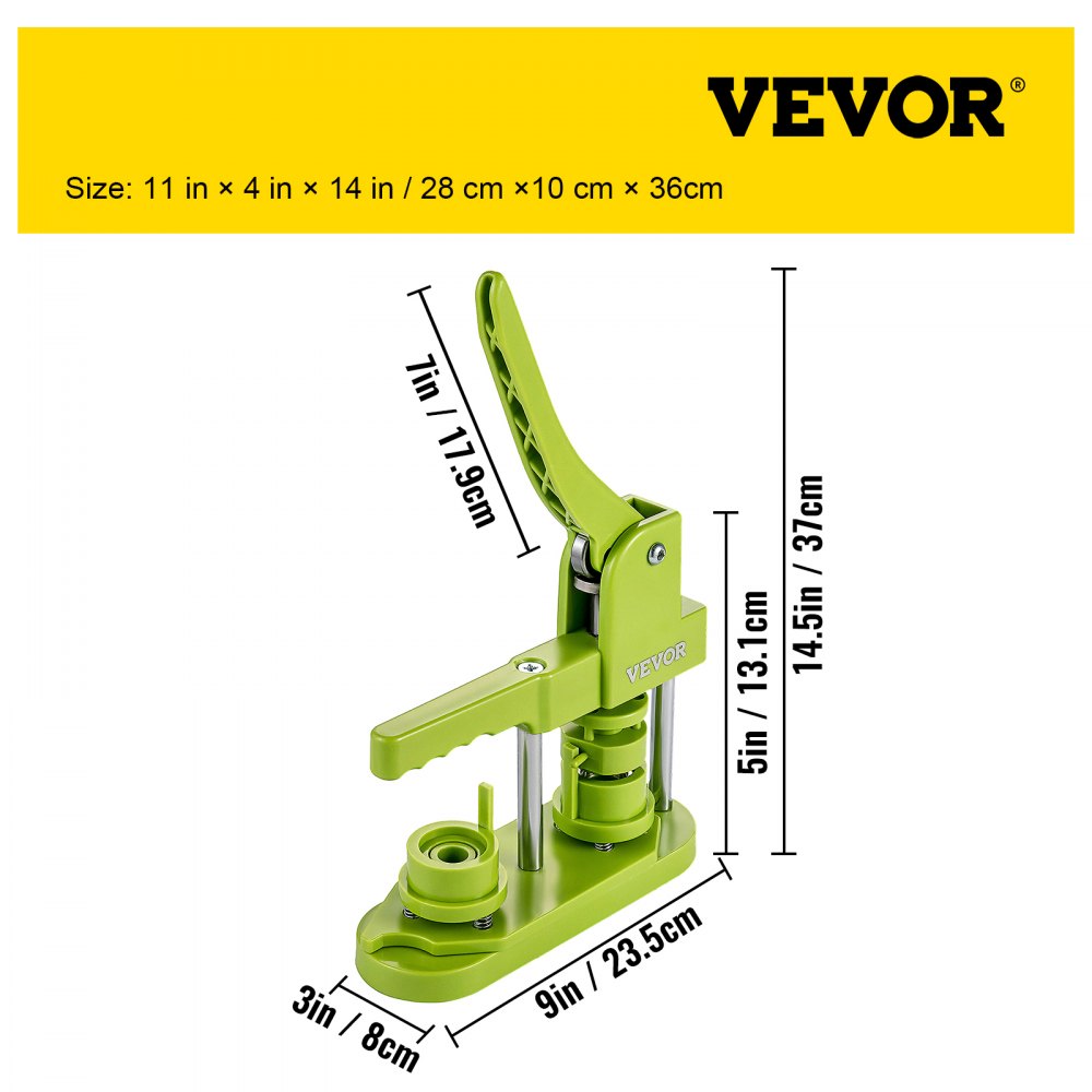 VEVOR Installation-Free Button Maker Machine 25mm (1 inch) with 500pcs Button Parts Badge Press Machine,DIY Pin Button Maker Machine with Circle Cutter