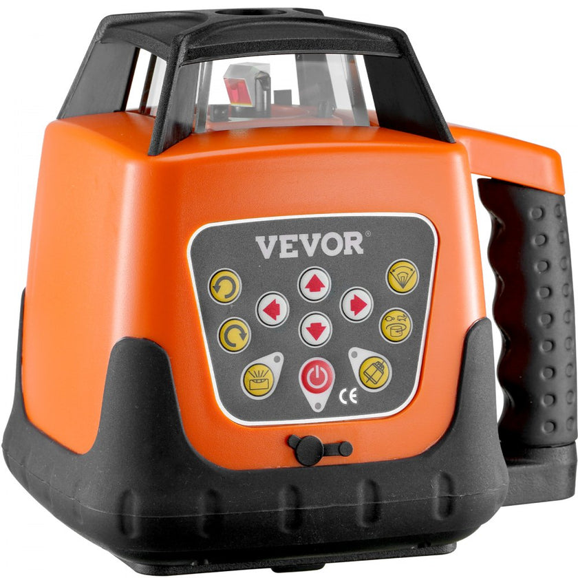 VEVOR Laser Level, 1650ft, 360 Degree Self Leveling Red Cross Line Laser, 5 Rotation Speeds & 4 Scanning Angles Adjustment, IP66 Waterproof Remote Control Manual Self-leveling Mode, Battery Included
