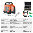VEVOR Laser Level, 2000ft, 360 Degree Self Leveling Green Cross Line Laser, 5 Rotation Speeds & 4 Scanning Angles Adjustment, IP66 Waterproof Remote Control Manual Self-leveling Mode, Battery Included