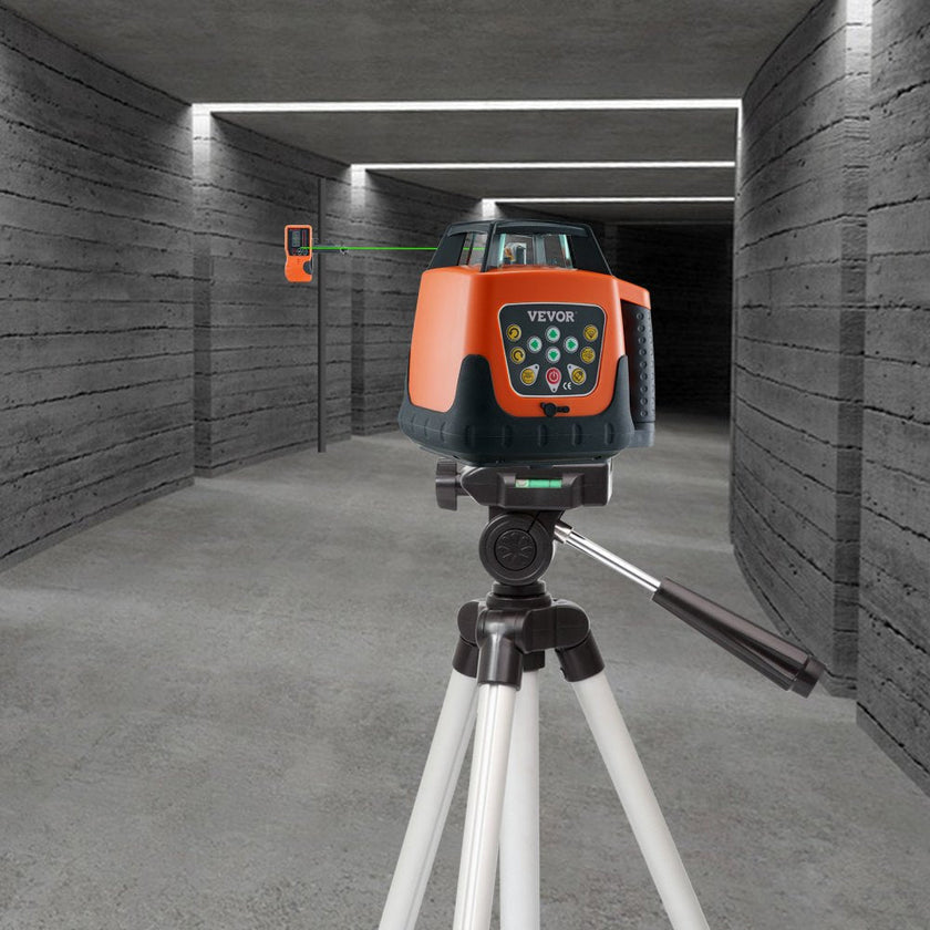 VEVOR Laser Level, 2000ft, 360 Degree Self Leveling Green Cross Line Laser, 5 Rotation Speeds & 4 Scanning Angles Adjustment, IP66 Waterproof Remote Control Manual Self-leveling Mode, Battery Included