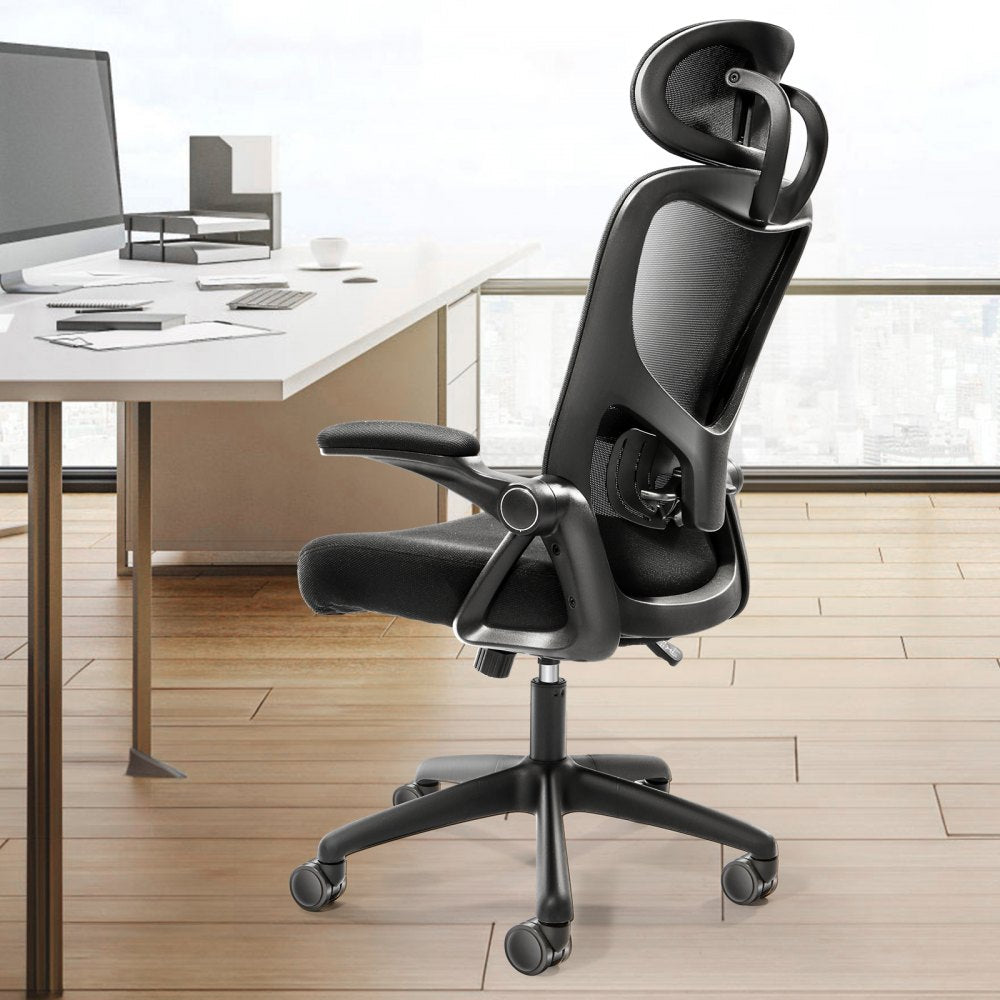 VEVOR Office Chair with Adjustable Lumbar Support, High Back Ergonomic Desk Chair with Adjustable Headrest, 2D Armrest, Ergonomic Office Chair Backrest, Computer Chair for Home Office