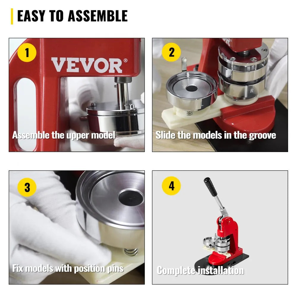 VEVOR Badge Punching Die 2-1/4 inch/58mm Round Punching Die with ABS Slide Button Die Carbon Steel Badge Maker Part Aluminum Alloy Core Compatible with Button Maker Making Machine for DIY Logo Badges