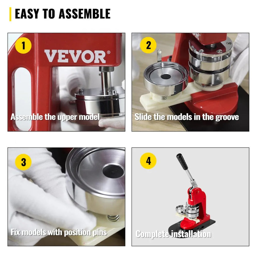 VEVOR Badge Punching Die 2-1/4 inch/58mm Round Punching Die with ABS Slide Button Die Carbon Steel Badge Maker Part Aluminum Alloy Core Compatible with Button Maker Making Machine for DIY Logo Badges