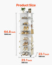 VEVOR 7 Tier Rotating Shoe Rack Tower with Adjustable Shelves, Movable 360° Spinning Carousel Display with Wheels, Lazy Susan Organizer Closet for Bedroom, Living Room, Entryway, Closet, White