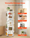 VEVOR 7 Tier Rotating Shoe Rack Tower with Adjustable Shelves, Movable 360° Spinning Carousel Display with Wheels, Lazy Susan Organizer Closet for Bedroom, Living Room, Entryway, Closet, White