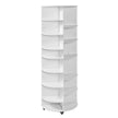 VEVOR 7 Tier Rotating Shoe Rack Tower with Adjustable Shelves, Movable 360° Spinning Carousel Display with Wheels, Lazy Susan Organizer Closet for Bedroom, Living Room, Entryway, Closet, White