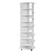 VEVOR 7 Tier Rotating Shoe Rack Tower with Adjustable Shelves, Movable 360° Spinning Carousel Display with Wheels, Lazy Susan Organizer Closet for Bedroom, Living Room, Entryway, Closet, White