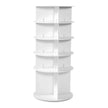 VEVOR 5 Tiers Rotating Shoe Rack Tower, 360° Spinning Shoe Rack, Revolving Storage Round Carousel Display, Freestanding Lazy Susan Organizer Display for Bedroom, Living Room, Entryway, Closet, White