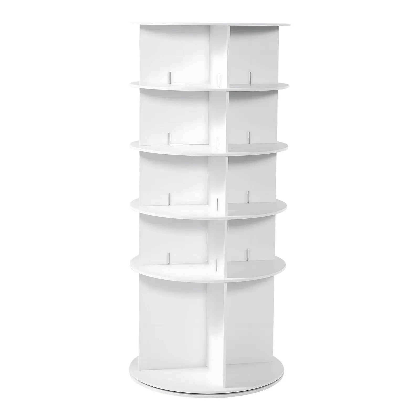 VEVOR 5 Tiers Rotating Shoe Rack Tower, 360° Spinning Shoe Rack, Revolving Storage Round Carousel Display, Freestanding Lazy Susan Organizer Display for Bedroom, Living Room, Entryway, Closet, White