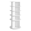 VEVOR 5 Tiers Rotating Shoe Rack Tower, 360° Spinning Shoe Rack, Revolving Storage Round Carousel Display, Freestanding Lazy Susan Organizer Display for Bedroom, Living Room, Entryway, Closet, White
