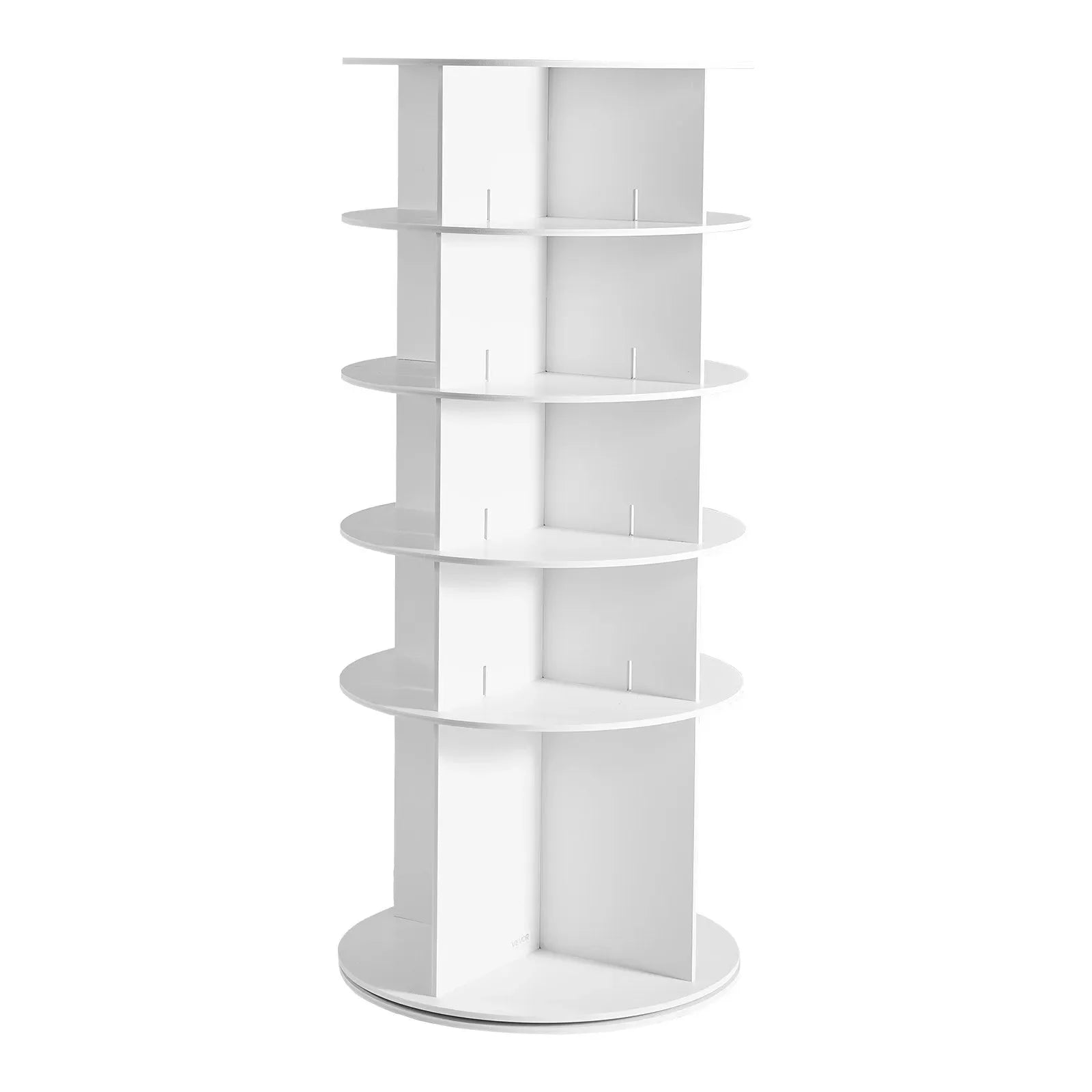 VEVOR 5 Tiers Rotating Shoe Rack Tower, 360° Spinning Shoe Rack, Revolving Storage Round Carousel Display, Freestanding Lazy Susan Organizer Display for Bedroom, Living Room, Entryway, Closet, White