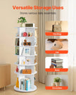 VEVOR 6 Tiers Rotating Shoe Rack Tower, 360° Spinning Shoe Rack, Revolving Storage Round Carousel Display, Freestanding Lazy Susan Organizer Display for Bedroom, Living Room, Entryway, Closet, White