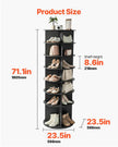 VEVOR 7 Tiers Rotating Shoe Rack Tower, 360° Spinning Shoe Rack, Revolving Storage Round Carousel Display, Freestanding Lazy Susan Organizer Display for Bedroom, Living Room, Entryway, Closet, Black