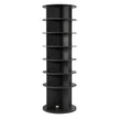 VEVOR 7 Tiers Rotating Shoe Rack Tower, 360° Spinning Shoe Rack, Revolving Storage Round Carousel Display, Freestanding Lazy Susan Organizer Display for Bedroom, Living Room, Entryway, Closet, Black